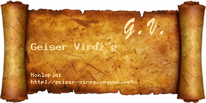 Geiser Virág névjegykártya